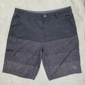 Men's Da Hui Black/ Striped Hybrid Collection Board Shorts Waist Size 34